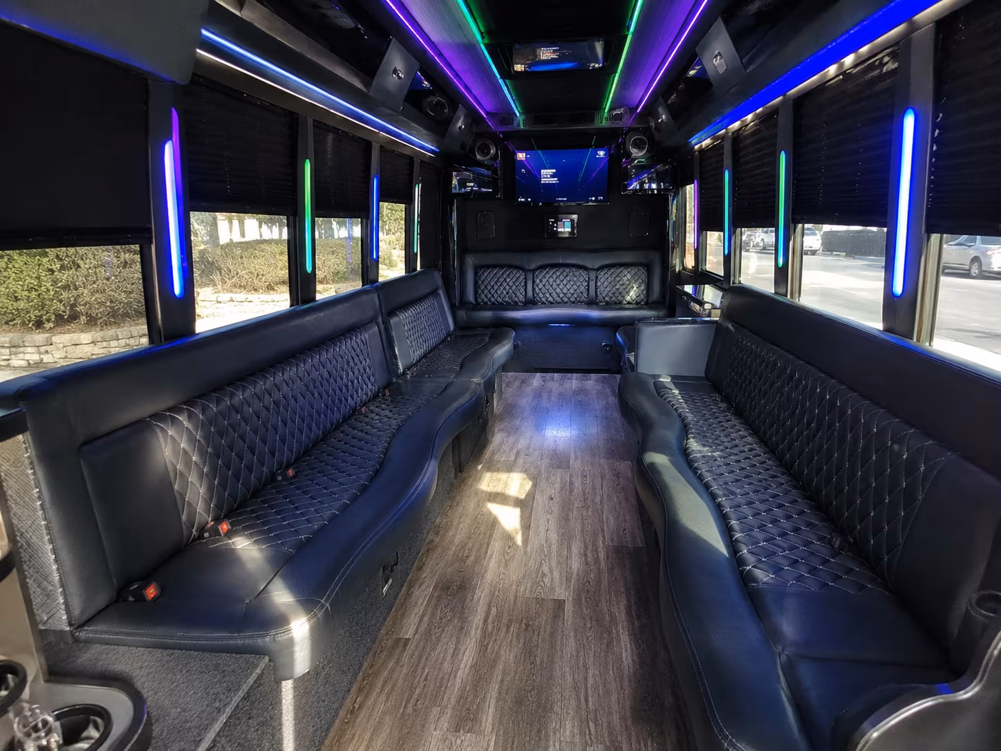 waltham 15 passenger party bus interior