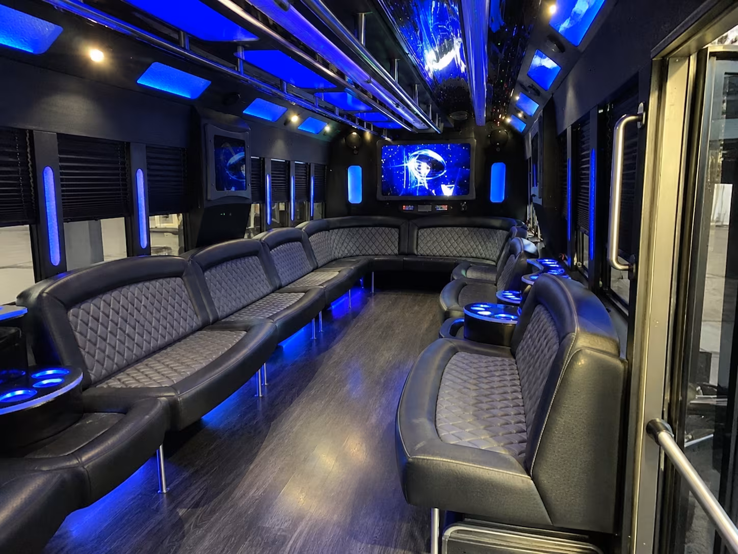 waltham 28 passenger party bus interior