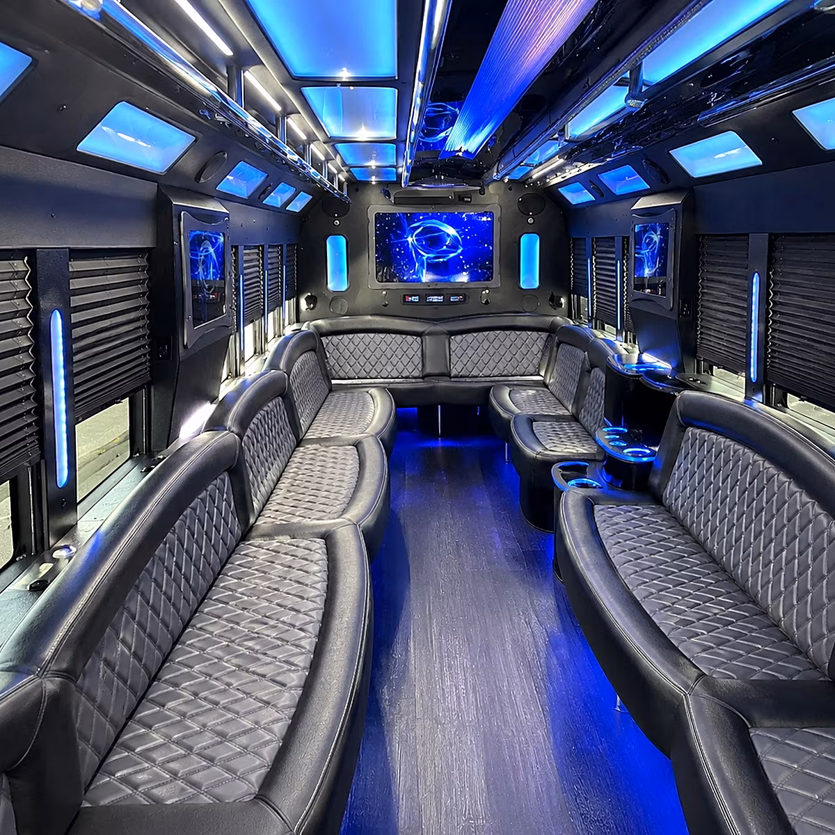 waltham 50 passenger party bus interior