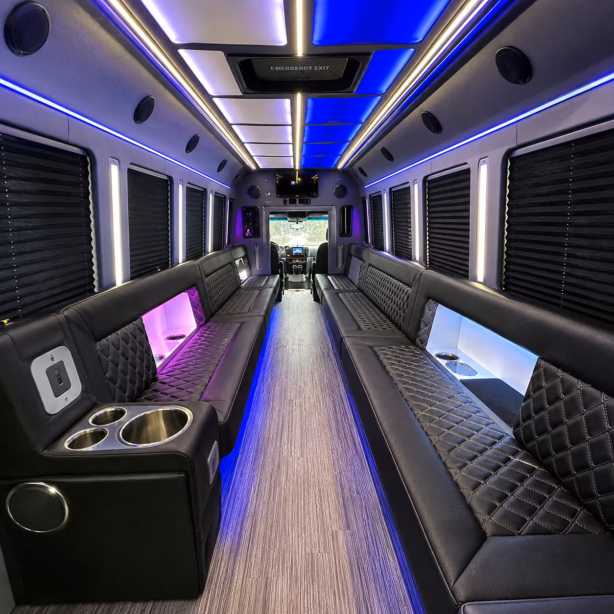 waltham party bus rental interior